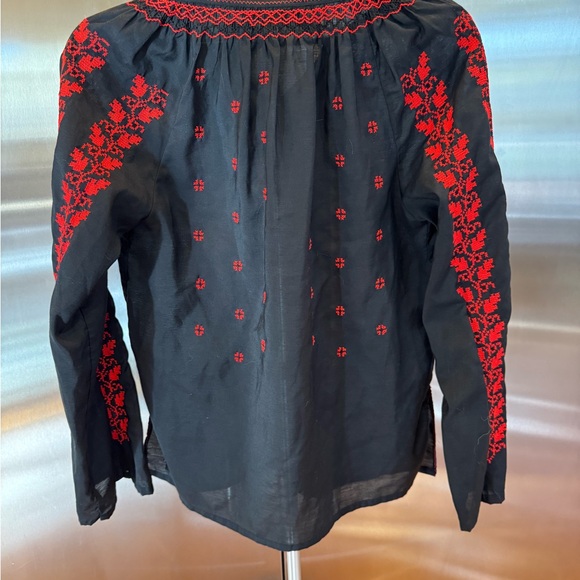 Lily Black Top with Red Stitching - Picture 6 of 7